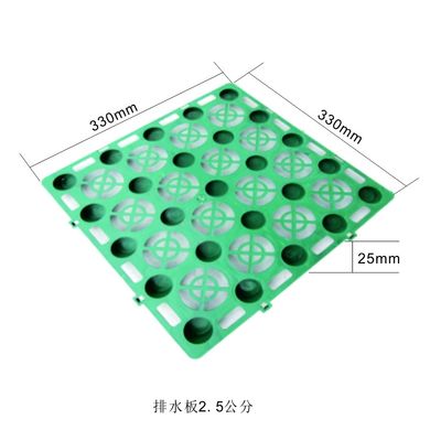 Stärke der Kompressionsbeständigkeit Drainagezelle Kunststoff Drainage-Systeme 2,0 mm Tassenhöhe