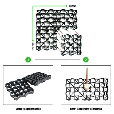 333x333x50mm Plastikrasengitter für Rasenflächen aus HDPE-Horse Paddock Fußnetz Paver